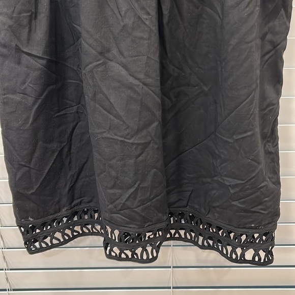 Cynthia Steffens Black 100% Cotton Dress with Beautiful Sewn Detail sz. 14 - Picture 3 of 10